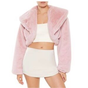 Forever 21 pink faux fur jacket